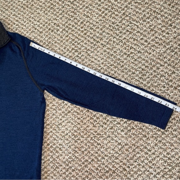Smartwool Classic Thermal Merino Base Layer 1/4 Zip - Blue Heather - Picture 14 of 16